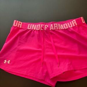 Pink running shorts